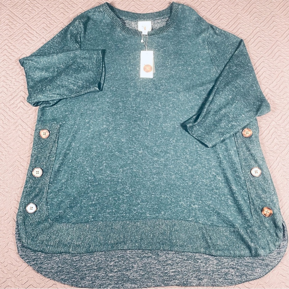 NEW Colortree Cozy Green Tunic Sweater Plus size 2X
